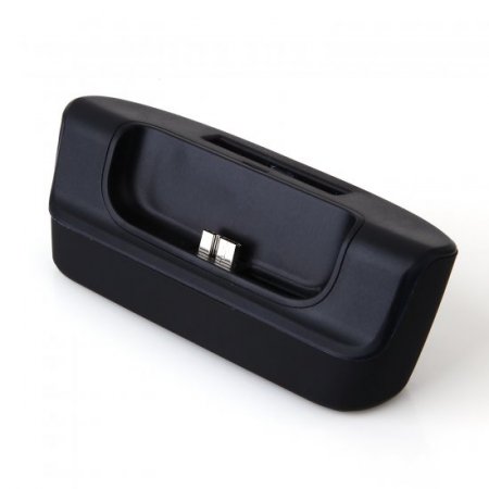 Practical 2-In-1 Dock Station Charger For Samsung Galaxy Note 3 Smartphone Black