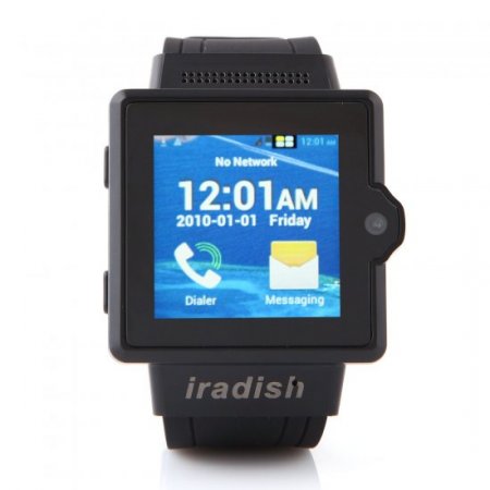 I6 Watch Phone 1.54 Inch MTK6577 Android 4.0 Camera 4GB GPS 3G - Black