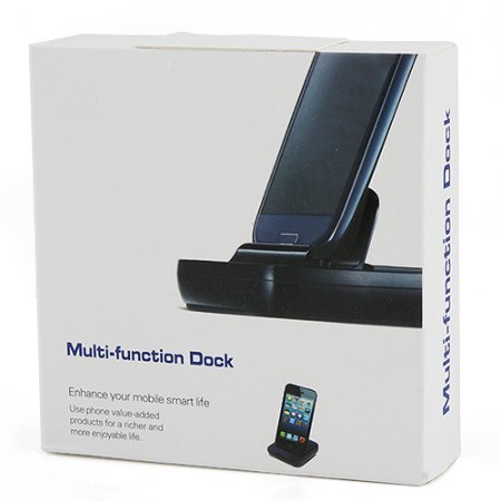 Portable Multi Function Sync Charger Dock with USB Cable for Samsung Galaxy S4 Black