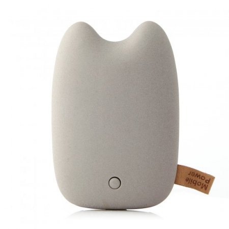 Totoro 9000mAh Dual USB Power Bank with 4-in-1 USB Cable for Smartphone Grey