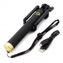 Dispho Original Bluetooth Selfie Stick Integrated Foldable Smart Shooting Aid Gold
