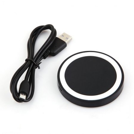 Q5 Portable Mini Wireless Charger Pad for Qi Compliant Devices White&Black