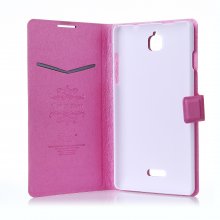 Fashion Flower Show Leather Stand Case Cover for Coolpad 8736 Smartphone Rose