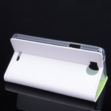 Leather Flip Contract Color Cover Case Protect Case Stand for InFocus M530 White