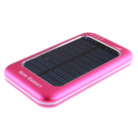 3500mAh Solar Charger Power Bank with 6 Connectors for iPhone Smart Phone- Rose