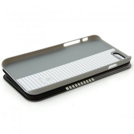 Leather Flip Cover Stand Case for iPhone 6 Black ＆ Gray