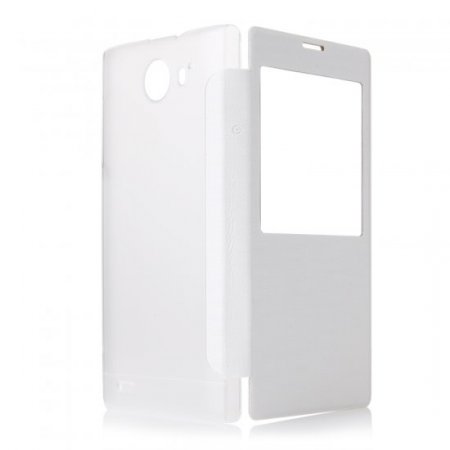 Original S-View Flip Cover Case Protective Case for iNew V3 Smarthphone White