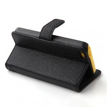 Magnetic Closure Protective Flip Cover Stand Litchi Stripe Leather Case for iPhone5c