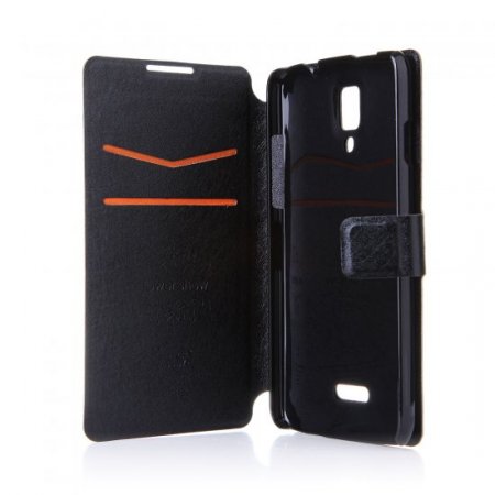 Fashion Flower Show Leather Stand Case Cover for Coolpad 7295C Smartphone Black