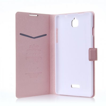 Fashion Flower Show Leather Stand Case Cover for Coolpad 8736 Smartphone Champagne