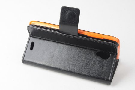 Protective PU Leather Flip Case for Cubot S222 Smartphone Black