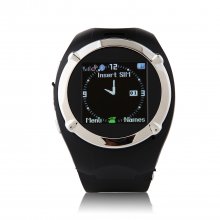 ZGPAX MQ998 Watch Phone Quad Band Single SIM Card 1.5 Inch Bluetooth FM Camera Black
