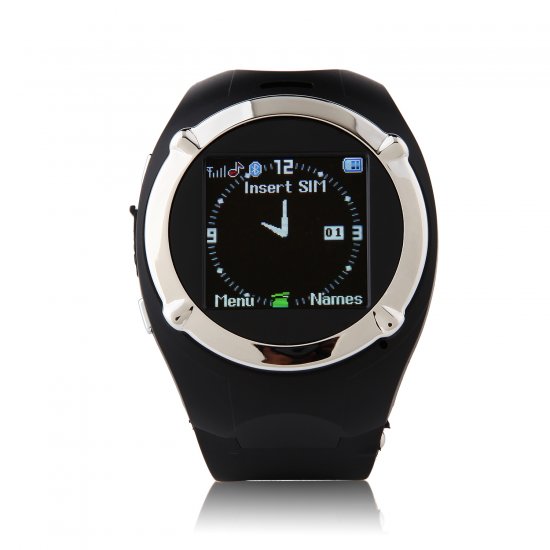 ZGPAX MQ998 Watch Phone Quad Band Single SIM Card 1.5 Inch Bluetooth FM Camera Black