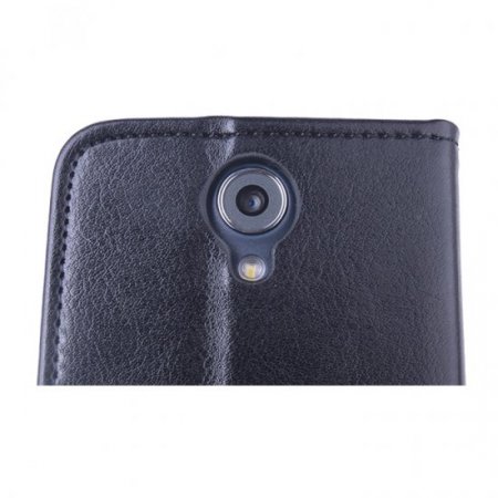 Leather Flip Cover Case Stand for Doogee DG280 Smartphone Black