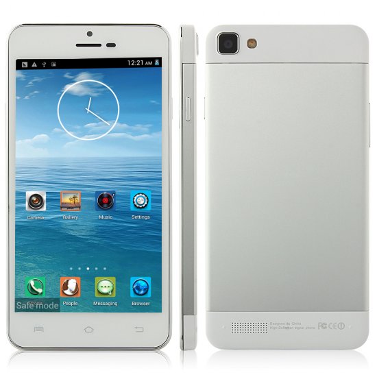 Tengda X3SW Smartphone Android 4.2 MTK6582 Quad Core 5.0 Inch QHD Screen OTG Silver