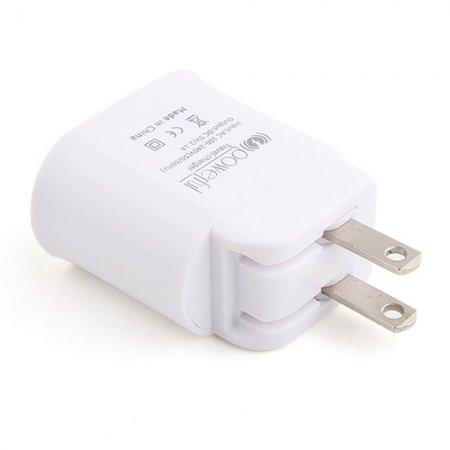 2-in-1 USA Standard Travel Charger Car Charge for iPad iPhone Smartphone -White