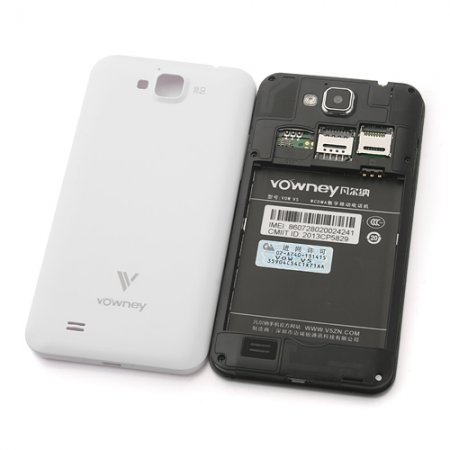 vowney V5 Smartphone Android 4.2 MTK6589 Quad Core 5.0 Inch HD Screen OTG OTA- White