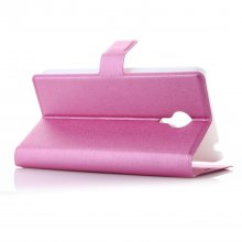 Flower Show Leather Flip Cover Stand Case for MEIZU MX4 Smartphone Rose