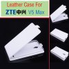 Leather Flip Cover Case Stand ZTE V5 MAX Smartphone White