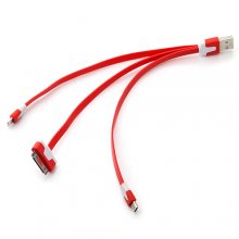 3-in-1 USB Date Cable for iPhone 4/4S/5S/5C/5 Color random