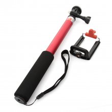 iht Mini Monopod Selfie Handheld Monopod Stick for iOS and Android Red
