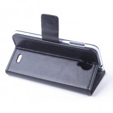 Leather Flip Cover Case Stand for Doogee DG280 Smartphone Black