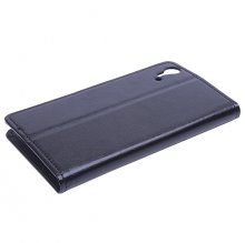 Leather Flip Cover Case Protect Case Stand for Cubot X9 Smartphone Black