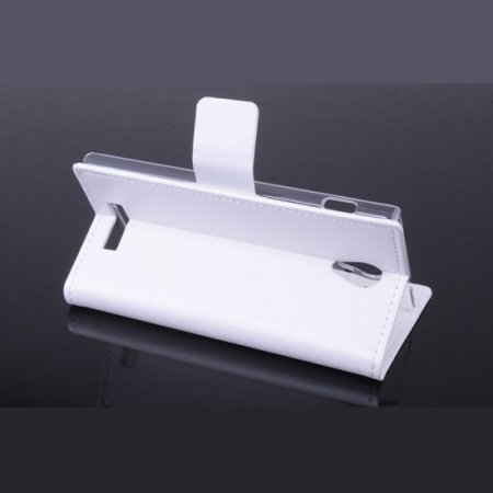 Leather Flip Cover Case Stand for Nibiru H1 Smartphone White