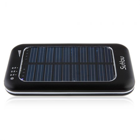 3500mAh Solar Charger Power Bank with 6 Connectors for iPhone Smart Phone- Black