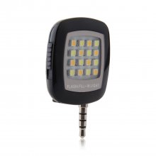 Mini Flash Lamp Portable Lighting Equipment with 3.5mm Audio Plug Black