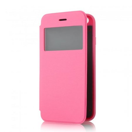 Fashion Brush Protective Flip Cover Case For iPhone 6 Smartphone Rose