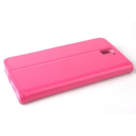 Fashion Leather Flip Case Cover for ONEPLUS ONE Smartphone Rosy