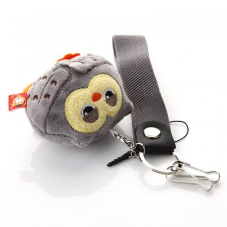 Cute&Intelligent Owl Toy keychain For Cellphone And Backpack Grey