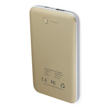 6000mAh 5V 2A Ultra-thin Power Bank for iPhone iPad Mobile Phone Champagne