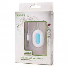 BM-E9 Bluetooth V3.0 Music Receiver Stereo Audio System Music Adapter White
