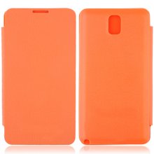 Portable Leather Flip Case Cover for Samsung Galaxy Note III Orange