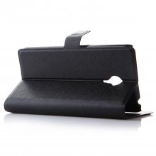 Fashion Leather Flip Cover Stand Case for MEIZU MX4 Pro Smartphone Black