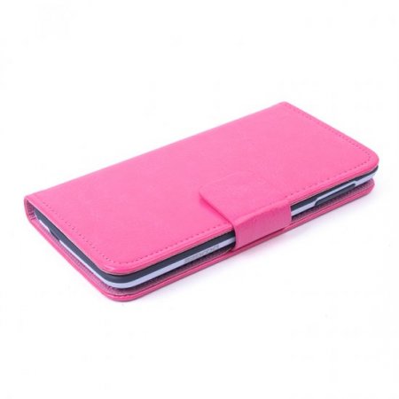 Leather Flip Cover Case Stand for Doogee DG280 Smartphone Rose