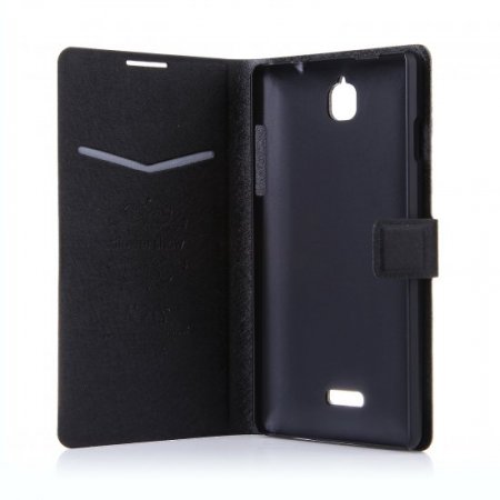 Fashion Flower Show Leather Stand Case Cover for Coolpad 8736 Smartphone Black