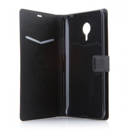 Flower Show Leather Flip Cover Stand Case for MEIZU MX4 Smartphone Black