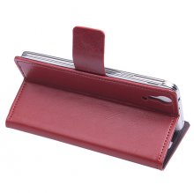 Leather Flip Cover Case Protect Case Stand for Cubot X9 Smartphone Brown