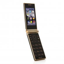 OTIUM W2014 Flip Phone Dual Touch Screen Android 4.2 MTK6572 GPS 3.0 Inch- Gold