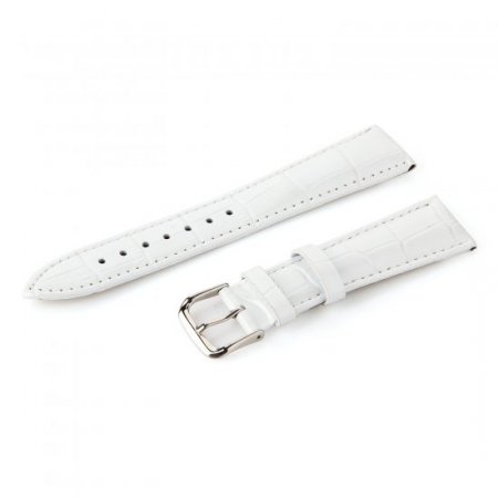 Crocodile Split Leather Buckle Watch Bands Straps For Apple Watch 38mm&42mm White