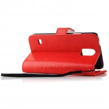 Fashion Multifunctional Pocket Style PU Leather Stand Case for Samsung Galaxy S5 Red