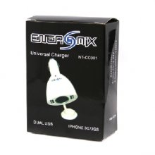 Car Charger Hub Adapter 2 USB Port White