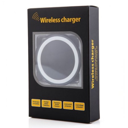 Q5 Portable Mini Wireless Charger Pad for Qi Compliant Devices White&Black