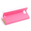 Leather Flip Contract Color Cover Case Protect Case Stand for InFocus M530 Rose