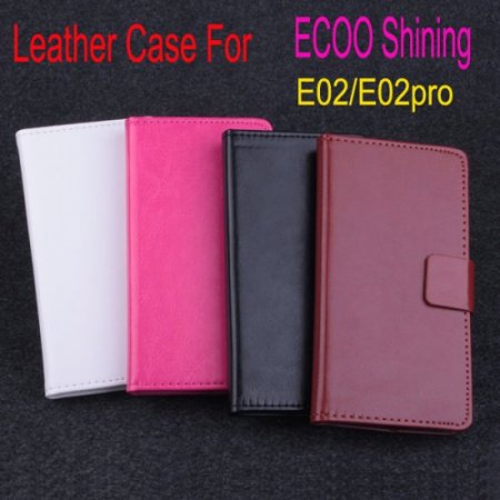 Flip Leather Cover Stand Case for ECOO E02 Pro Shinning Smartphone Rose