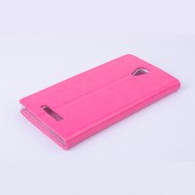 Leather Flip Cover Case Stand for Nibiru H1 Smartphone Pink