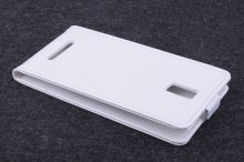 Leather Flip Cover Stand Case for DOOGEE DG580 Smartphone White